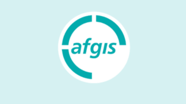 Logo von afgis auf hellgrünem Hintergrund