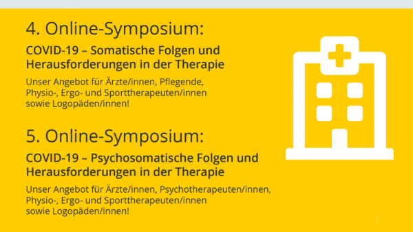 Veranstaltungsdaten zum 4. und 5. Online-Symposium der Dr. Becker Klinikgruppe.