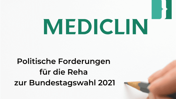 Folie zu politischen Forderungen von MediClin im Rahmen der Bundestagswahl 2021.