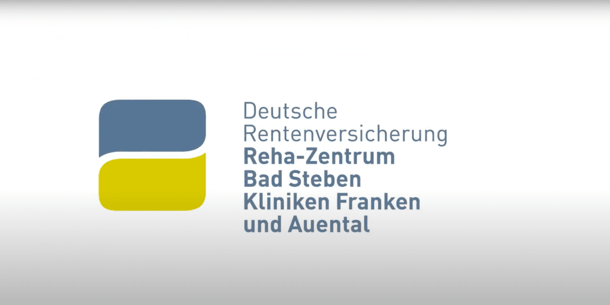 Logo der Deutschen Rentenversicherung mit dem Schriftzug: Deutsche Rentenversicherung Reha-Zentrum Bad Steben Kliniken Franken und Auental