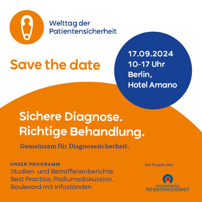 Save the Date: Veranstaltung zum Welttag Patientensicherheit 2024 in Berlin